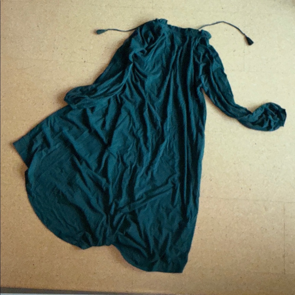 Petite Plume Women's Luxe Pima Cotton Garbo Nightgown in Evergreen - XS - Picture 5 of 5